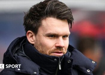 Rangers head coach Danny Rohl during a Premiership match between Rangers and Dundee United