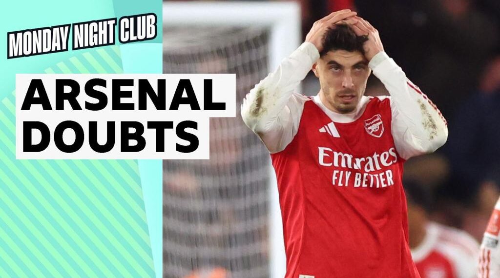 Kai Havertz holds his head next to the caption, 'Arsenal doubts'.