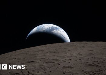 Earthset and a solar eclipse: Nasa releases first images from Moon fly-by