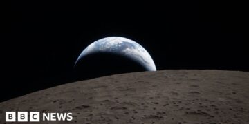 Earthset and a solar eclipse: Nasa releases first images from Moon fly-by