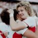 Ellie Kildunne hugging Tatyana Heard at full-time of the World Cup final