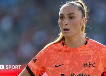 Keira Barry pictured in Bay FC kit