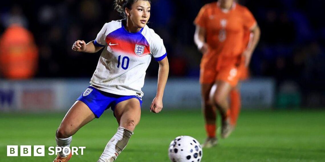 England's Erica Parkinson playing at the Under-19 European Championships last summer