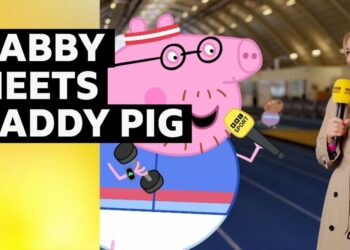 Gabby Logan speaks to Daddy Pig