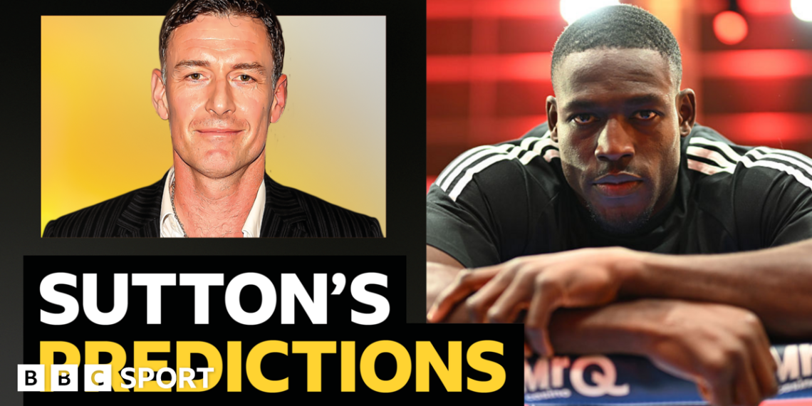 A picture of Chris Sutton with wording next to it that says BBC Sport columnist Chris Sutton