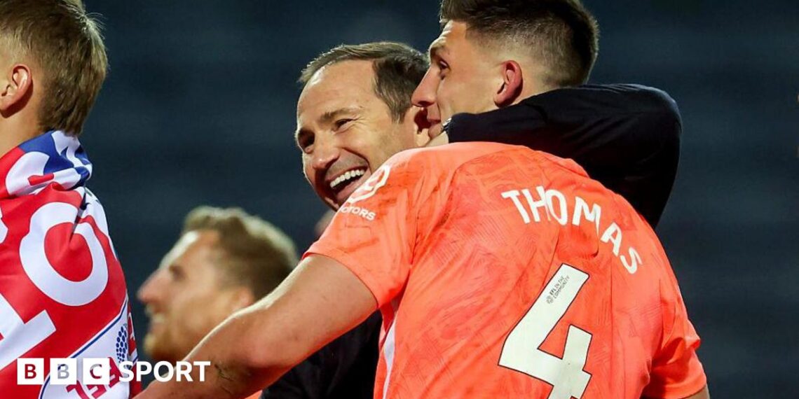 Frank Lampard celebrating promotion
