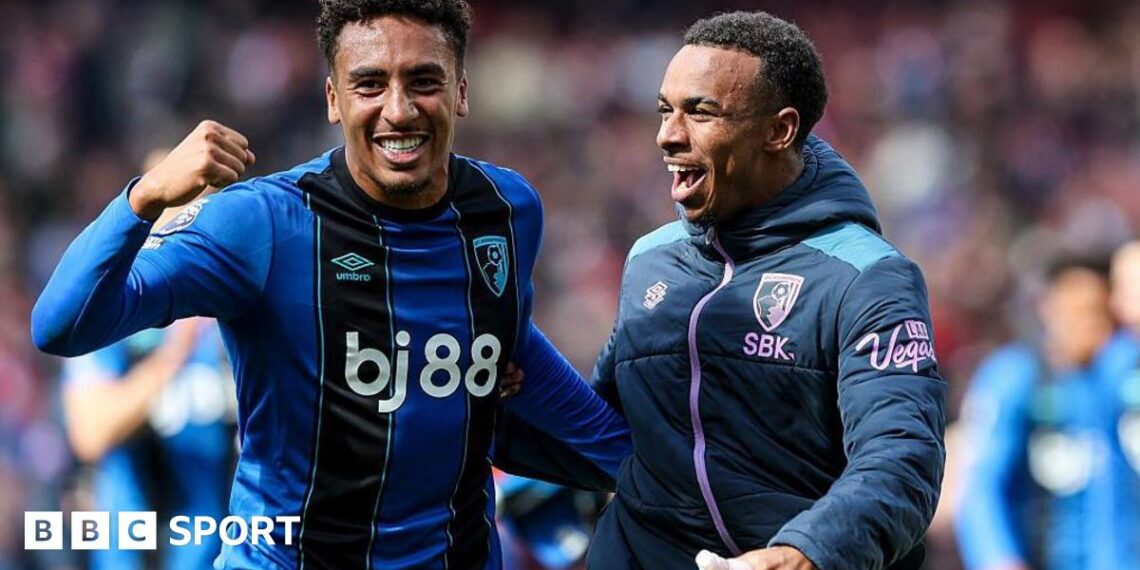 James Hill and Junior Kroupi celebrate