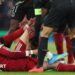 Hugo Ekitike looks in pain after suffering an injury