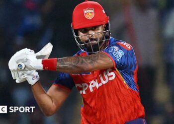 Punjab Kings' Shreyas Iyer in action