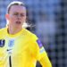 Hannah Hampton playing in goal for England