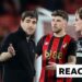 Bournemouth boss Andoni Iraola talks with three of his players