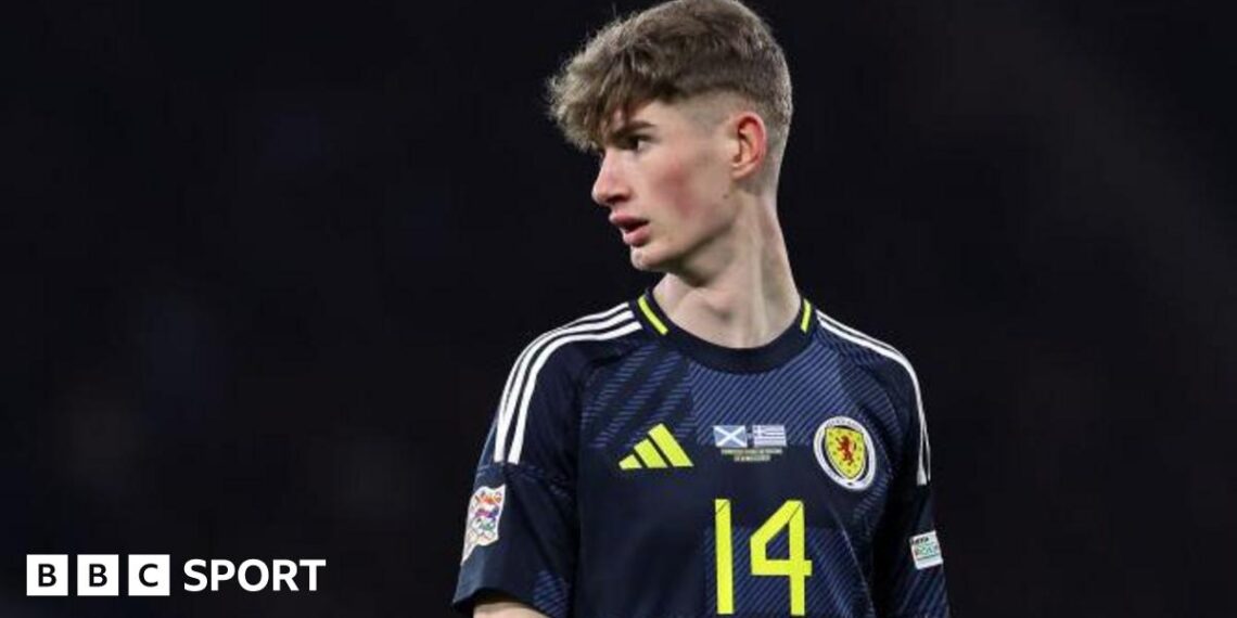 James Wilson in action for Scotland