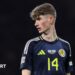 James Wilson in action for Scotland