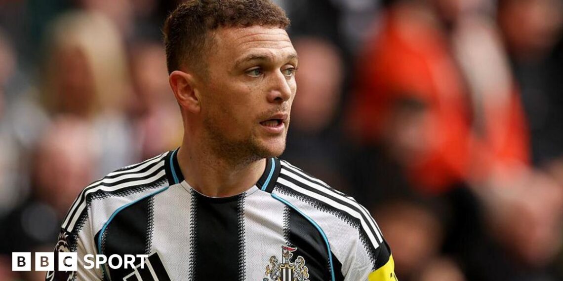 Kieran Trippier during Newcastle United's game against Sunderland at St James' Park on 21 March, 2026