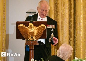 King Charles III and Donald Trump exchange jokes during speeches
