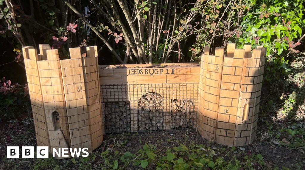 Landmarks recreated as bug hotels near station