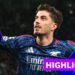 Kai Havertz celebrates goal with both arms outstretched to the side