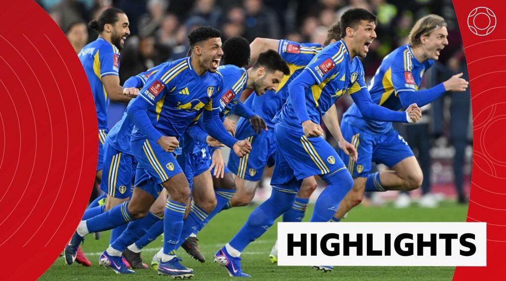 Leeds United players celebrate