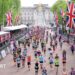 Runners make their way down The Mall to the London Marathon finish line
