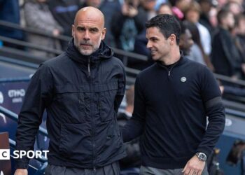 Pep Guardiola and Mikel Arteta
