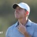 Rory McIlroy reacts during the 2026 Masters