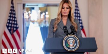Melania Trump says rumours linking her to Epstein 'need to stop'