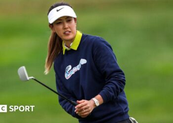 Michelle Wie West in action at the 2023 US Open