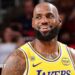 LeBron James smiles while playing for the Los Angeles Lakers against the Houston Rockets in game three of their 2026 NBA play-off series