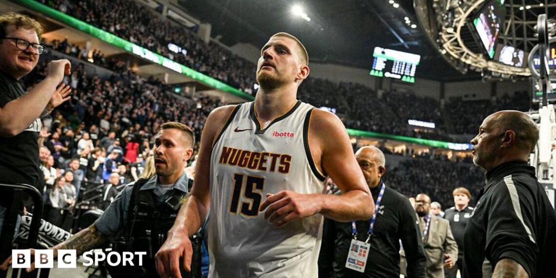 Nikola Jokic after defeat by the Minnesota Timberwolves in game four of the NBA Western Conference play-offs