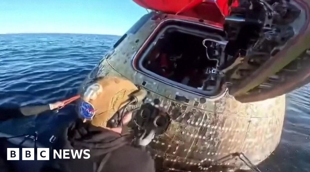 New video shows moment Orion capsule is opened at sea