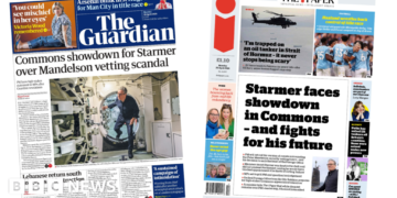 Newspaper review: 'Commons showdown' and 'Starmer fights for future'