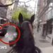 Officer on horseback chases suspect through New York streets