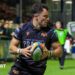 Luke Morgan fields the ball for Ospreys against Sharks