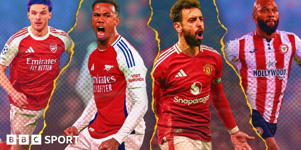 Declan Rice, Gabriel, Bruno Fernandes, Igor Thiago