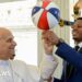 Pope Leo XIV spins basketball on his finger, with help from Harlem Globetrotters