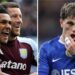 Split picture: Left, Ollie Watkins celebrates for Aston Villa and right, Chelsea's Alejandro Garnacho looks disappointed after a defeat