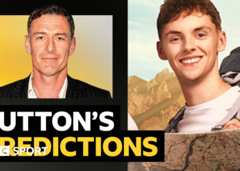 A picture of Chris Sutton with wording next to it that says BBC Sport columnist Chris Sutton