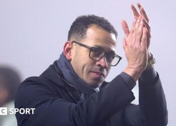 Liam Rosenior applauds Chelsea fans after the FA Cup third round against Charlton in January