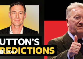 A picture of Chris Sutton with wording next to it that says BBC Sport columnist Chris Sutton