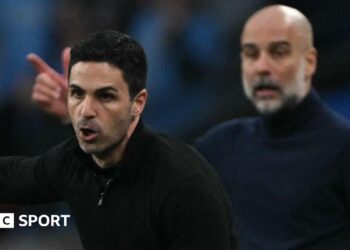 Pep Guardiola and Mikel Arteta