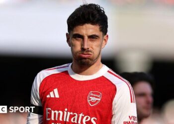 Kai Havertz playing for Arsenal
