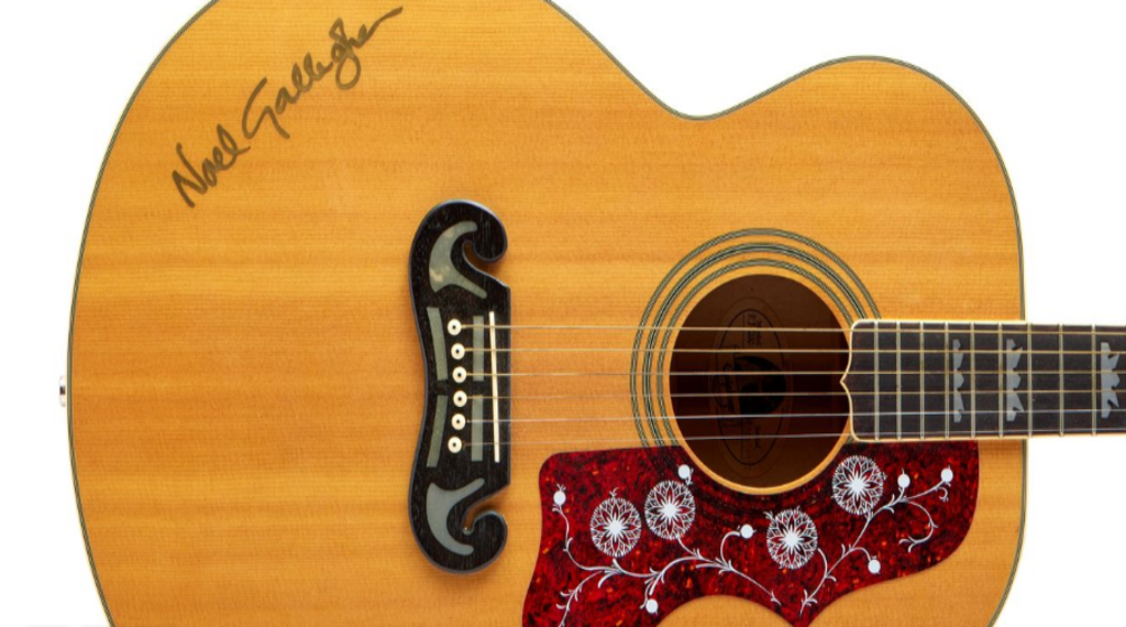 Signed Oasis 'Wonderwall' guitar up for auction