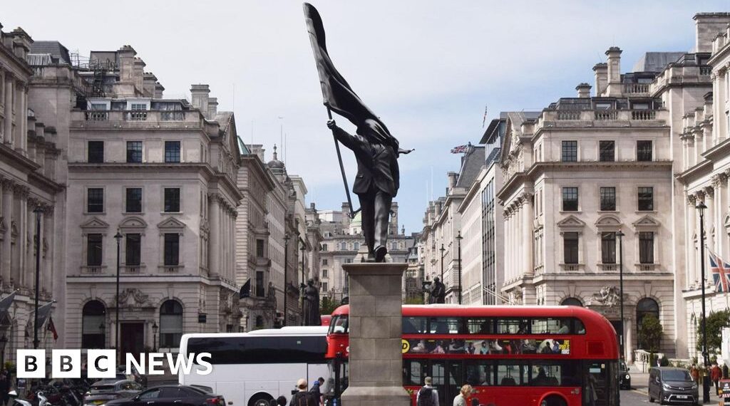 Statue with Banksy's signature appears in London