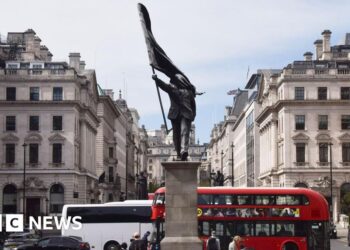 Statue with Banksy's signature appears in London