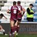 Adam Clune of Huddersfield scores a try