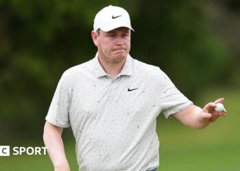 Robert MacIntyre acknowledges a shot during his second round at the Texas Open