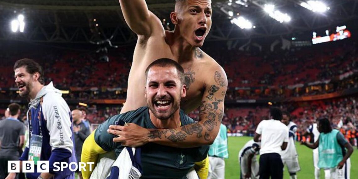 Alfie Whiteman celebrates with Richarlison on his back