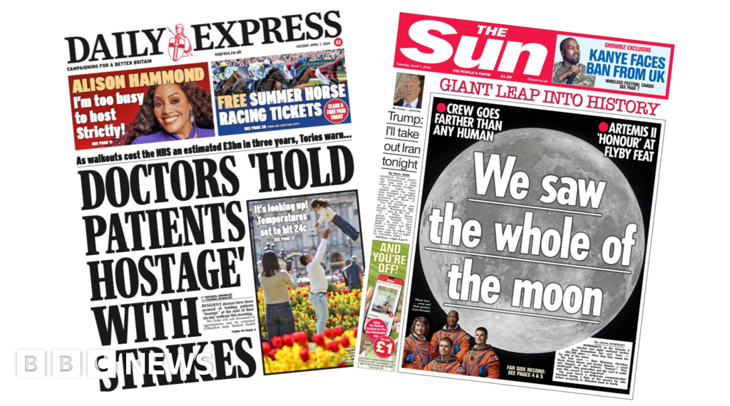 The Papers: Doctors 'hold patients hostage' and 'The whole of the moon'