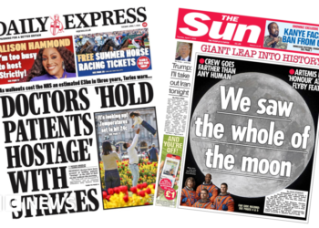 The Papers: Doctors 'hold patients hostage' and 'The whole of the moon'