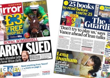 The Papers: 'Harry sued' and Vance warns Iran 'don't try to play us'